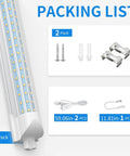 Ultra Bright 24W 3600LM 6500K D Shape T8 LED Shop Light Linkable Fixture For Garage Basement Workbench Cabinet Utility Lighting 2 Pack with accessories