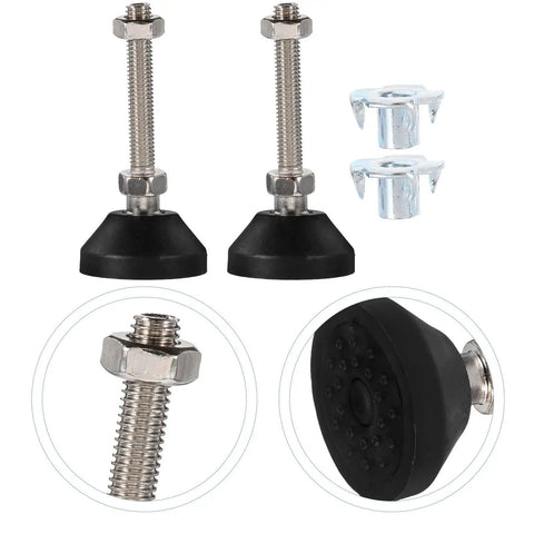 Adjustable Furniture Leveling Feet M8 Threaded Legs 6 Pack With 40mm Nylon Alloy Base For Beds Tables Cabinets Easy Height Adjustment Stable No Wobble Extends Lifespan Of Your Furniture, black threaded feet with leveling inserts