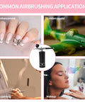 "Airbrush Kit With Air Compressor For Nail Art Makeup Barber And Model Painting Wireless System Applications"