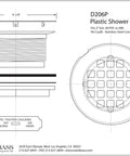 Heavy Duty No Caulk Shower Drain With Slick Polished Chrome Grate And Strong Compression Fit For Quick Abs Pvc Hookup That Makes Bathroom Reno A Total Breeze Without The Grind diagram showing dimensions and installation details.