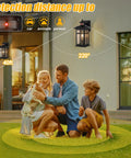 Legit Heavy Duty Motion Sensor Outdoor Wall Lights 2 Pack Featuring Dusk To Dawn Smart Settings and Hecka Bright Detection for No Nonsense Patio Security and Curb Appeal Boost with family in backyard.