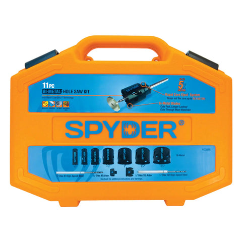 11-Piece Bi-Metal Hole Saw Kit with 7 Hole Saws from 3/4 to 2-1/2 in, Hex8 and Hex10 HSS Pilot Bits, Hex8 and Hex10 Arbors