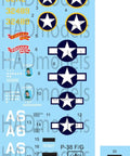 One Forty Eighth Scale P 38 Lightning F G Decal Sheet For Tamiya Kit Grey Finish Must Have For Modelers Easy Install High Detail Aftermarket Accessory