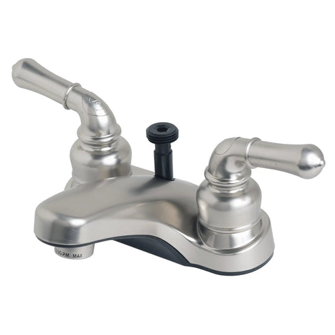 RV Diverter Lavatory Faucet With Handheld Shower Set Brushed Nickel Finish Non Metallic ABS Body Easy Shower Connection