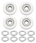 Built Tough Six Millimeter Nylon Ball Bearing Pulley Rollers 4 Pack With Double Sealed Bearings And Eight Stainless Steel Washers