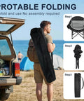 Man carrying Oversized Camping Chair For Adults With Cup Holder And Side Pocket, Heavy Duty Padded Portable Folding XL Camp Chair