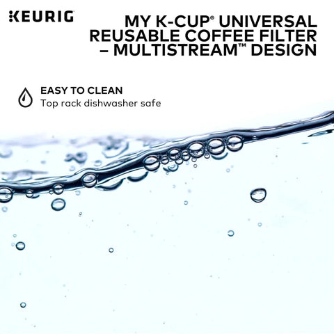 My K Cup Reusable Filter With MultiStream Technology For Ground Coffee, gray filter design, top rack dishwasher safe