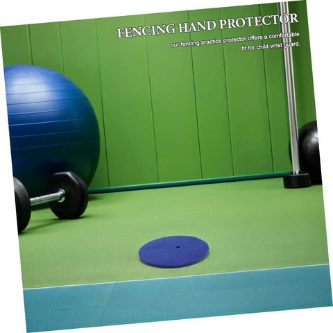 Youth Fencing Epee Hand Guards 2 Pack Lightweight Training Shields For Practice And Competition on gym floor