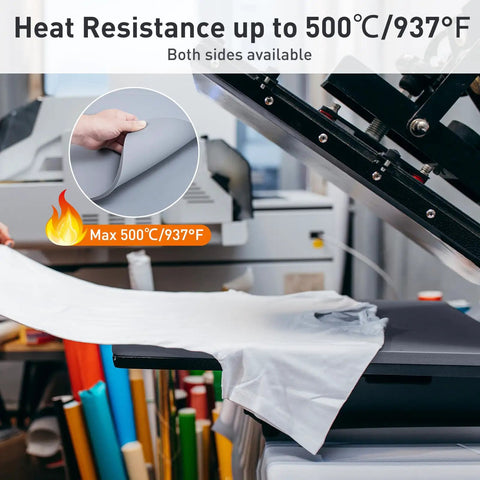 Beefy Silicone Heat Press Mat 16x20 Inch Heavy Duty Double Sided Pad For HTV Heat Transfer Vinyl being used with heat press