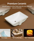 Top Shelf Undermount Bathroom Sink White Rectangle Basin With Overflow Drain Glazed Ceramic Finish For Modern Bar Vanity Fresh Look And No Sweat Setup Today view showcasing premium ceramic and smooth glazed surface.