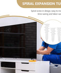 Heavy Duty Drywall Anchors Kit 300 Pieces With Screws And Plugs White POM Material shown with spiral tubes