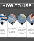 Steps for using Windshield Repair Kit For Chips And Cracks Car Glass Quick Fix With Nano Fluid Filler Cracks Gone Glass Kit