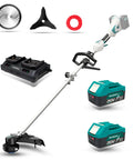40V Cordless Brushless String Trimmer Kit With 14 Inch Cut Dual Line Bump Feed Includes Two 4Ah Batteries and Dual Charger