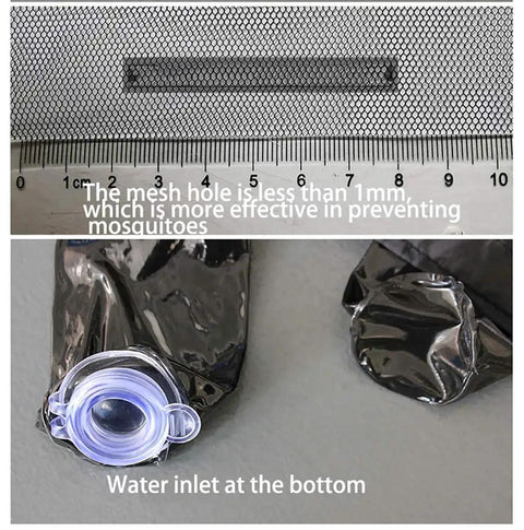 Close-up of mesh and water inlet for 10 Foot Patio Mosquito Netting for Umbrella Cover With Zipper Windproof Screen Portable Foldable Net