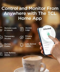 Next Level Palm Vein Smart Lock With Heavy Duty Deadbolt For Secure Front Doors Bringing Smooth Zero Delay Access And Reliable Keyless Entry That Cuts Out Fingerprint Frustration app interface displayed on smartphone with coffee mug