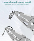 23 In 1 Foldable Go-To Electrical Pliers Multitool with hook-shaped clamp mouth detail, wire stripper, voltage tester visible.