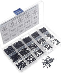 Metric M2 M2.5 M3 M4 M5 Nylon Phillips Pan Head Screws Nuts And Washers Assortment Kit Black 510 Piece Set in open box