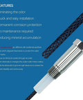 Titanium Water Heater Anode Rod With Wrench Electric Replacement Rod That Eliminates Odor Fits 40 To 89 Gallon Tanks 120VAC To 24VDC Rectifier Longer Lasting Than Magnesium shown with features description