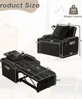 Product size of Three In One Velvet Sleeper Chair Bed With Phone Holder And USB Ports, recliner to bed dimensions