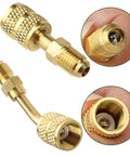 R410a Mini Split Adapter Kit Pro Grade Easy Install Vacuum Port Converter Five Sixteenths Female To Quarter Inch Male Flare detailed view