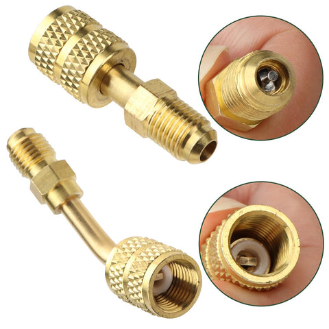 R410a Mini Split Adapter Kit Pro Grade Easy Install Vacuum Port Converter Five Sixteenths Female To Quarter Inch Male Flare detailed view