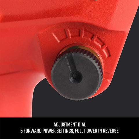 Close-up of power setting dial on Half Inch Air Impact Wrench With 400 Ft Lbs Torque, Heavy Duty All Metal Build, Variable Settings