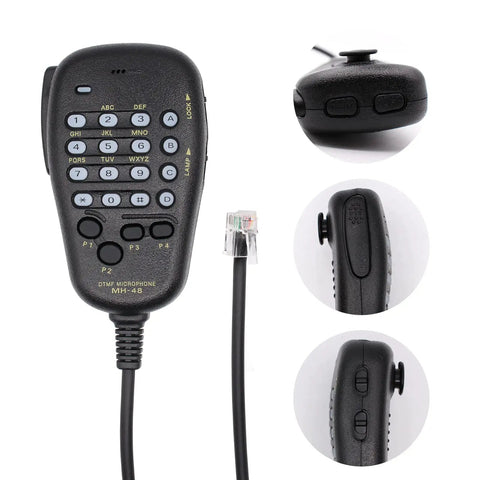 Six Pin DTMF Mic For Yaesu Radios MH-48A6J with buttons and connector for FT-8900R FT-7900R belt clip ready