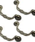 4 Pack Vintage Drop Bail Drawer Pulls Antique Bronze Cabinet Handles With 5 Inch Hole Spacing And 6.4 Inch Total Length