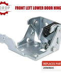 Heavy Duty Front Lower Door Hinge Left Side Knockout Grade Direct Swap Plug And Play Fix Sagging Door reliable match for 2007 to 2014 Chevy Silverado Tahoe Suburban Avalanche Gmc Sierra Yukon Cadillac Escalade Oem Replace 20969645, gray steel and spring mechanism.