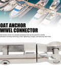 316 Stainless Steel Boat Anchor Swivel Connector showing heavy-duty design for 3/8 to 1/2 inch chain handles, marine use.