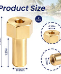 Two Piece 194997 Machined Nut Replacement Bolt Compatible With Pentair Pool And Spa De Filters Fns Fns Plus Clean And Clear Quad Kits Solid Build Killer Seal No Sweat Install Backyard Swim Ready, brass size dimensions displayed.