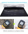 Heavy Duty Self Adhesive Roofing Felt And Heat Reflective Aluminum Foil Tape For DIY Shed Gutter Repair and Weatherproof Sealing Membrane That Stops Rain Leaks Without Breaking A Sweat with temperature measurement.
