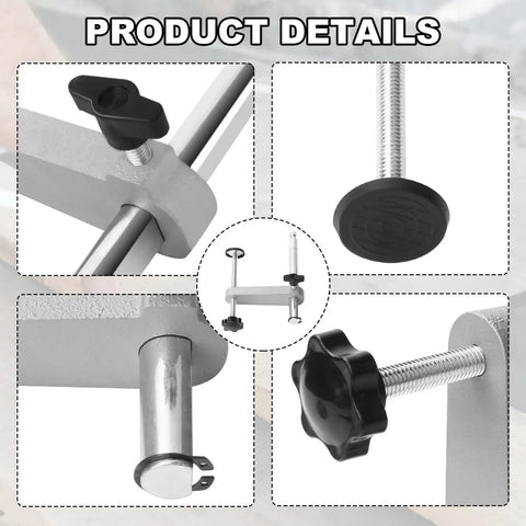 Heavy Duty Steel Miter Saw Clamp Assembly Replacement Hold Down Handles For Woodworking Crews With Ballistic Grip showing detailed clamp components.