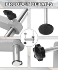 Two Pack Miter Saw Hold Down Clamps Lock Down Dead Nuts Secure Grip And Zero Slip Stability detailing the adjustable knobs and clamps.