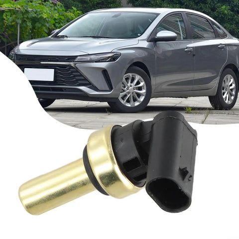 Engine Coolant Temperature Sensor 12641073 fits Buick Encore Lacrosse, showing metal and plastic construction, precise monitoring.