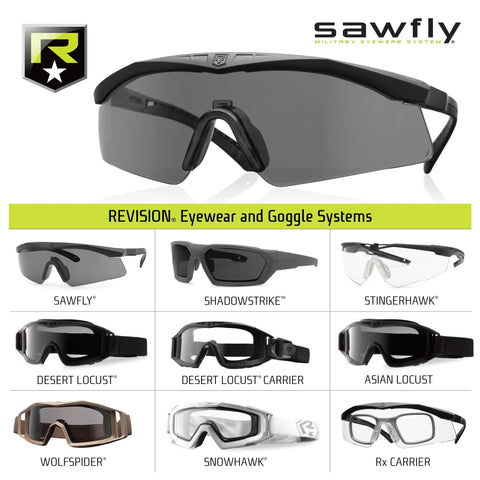 Sawfly Tactical Deluxe Vermillion Eyewear Kit With Clear Smoke Vermillion Lenses In Black Frame Large Anti Fog Ballistic Eye Protection Glasses Built Tough For Military And Civilians In Any Weather