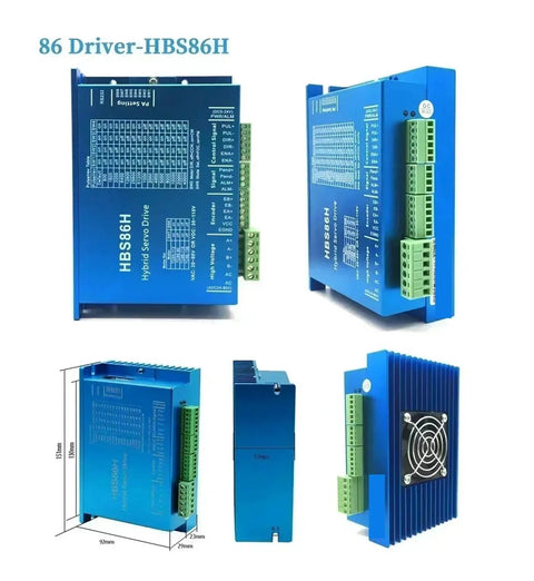 1 To 3 Axis NEMA 34 Closed Loop Stepper Motor With Encoder Driver Hybrid Servo Pro Grade 4.5 8.5 12 Nm 6A 86mm Kit Includes 400W Power Supply And Five Kit Power Supplies For CNC Milling Robotic Projects HBS86H driver