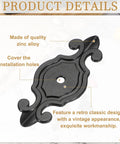 4 Pack Cabinet Handle Backplates Two And Seven Eighths Inch Zinc Alloy Drawer Knob Back Plate Single Hole Retro Vintage Black