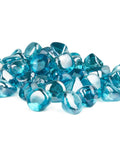 Caribbean Blue 20 Pound 1 Inch Fire Glass Diamonds for Gas Fire Pit and Fireplace, high luster sparkling glass rocks in pile