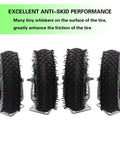 Close-up view of 10 Inch Pneumatic Caster Wheels 4 Pack Rubber Air Tires Galvanized Brackets with anti-skid features.