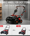 Powerful 15 Inch 2 In 1 Electric Dethatcher And Scarifier With Removable 5 Position Height Adjustment And 12 Gallon Thatch Collection Bag For A Healthier Greener Lawn with foldable handle for storage