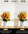 Comparison of 3 Inch LED Gimbal Recessed Lights Black Square Finish With 5CCT 90+ and 80+ CRI on sunflowers in a kitchen