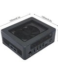 Pro Grade Portable Thunderbolt Three External Gpu Dock with mesh top and various ports for connectivity and cooling.