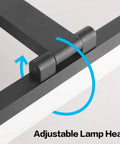 Adjustable hinge on 24 Inch LED Modern Matte Black Bathroom Vanity Light Over Mirror Bar With 180 Degree Up Down Adjustment