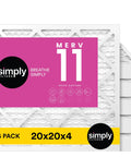 Beast 20x20x4 Air Filter MERV 11 Pack Of 6 for HVAC Furnace Systems, captures dust, pet dander, pollen allergens, front view