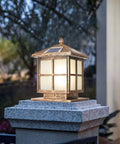 Outdoor Solar Post Lights IP65 Waterproof Glass Pillar Light Square Led Column Lamps For Villa Courtyard Fence Landscape Bollards Aluminum Column Light With Remote Control Cordless Easy No Wiring Install