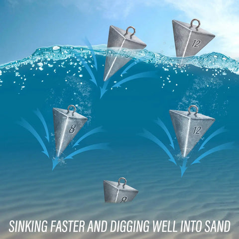 Heavy Duty Pyramid Sinker Fishing Weights Lead Sinker For Saltwater And Freshwater Anti Corrosion Design That Sinks Fast