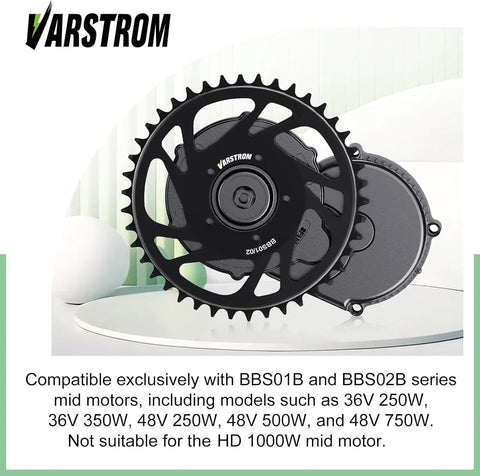42T Chainring With 16 Point Five Mm Offset For BAFANG Mid Drive Kits BBS02B BBS01B displayed on a table
