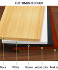 Four colored wood tabletops stacked, showcasing customizable finishes for the Boss Level Wooden Tabletop For Standing Desk And Home Office Workbench.