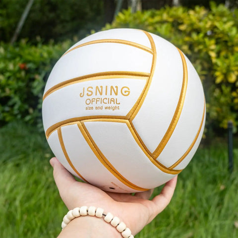Golden White Volleyball Official Size 5 With Minimalist Design And Vibrant Colors For Street, Beach And Indoor Play